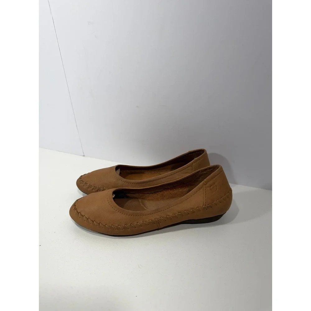 Born‎ Julianne Tan Leather Whipstitch Ballet Flats Shoes Womens 6.5 FMMC 6